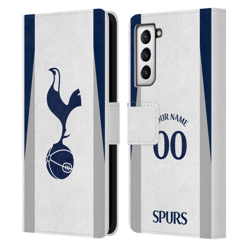 Custom Customised Personalised Tottenham Hotspur F.C. 2025/26 Badge Kit Home Leather Book Wallet Case Cover For Samsung Galaxy S21 5G