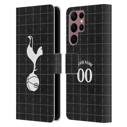 Custom Customised Personalised Tottenham Hotspur F.C. 2025/26 Badge Kit Away Leather Book Wallet Case Cover For Samsung Galaxy S22 Ultra 5G
