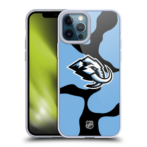 NHL Utah Mammoth Cow Pattern Soft Gel Case for Apple iPhone 12 Pro Max