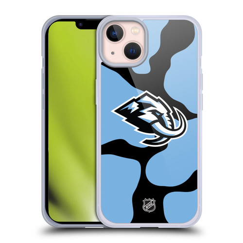 NHL Utah Mammoth Cow Pattern Soft Gel Case for Apple iPhone 13