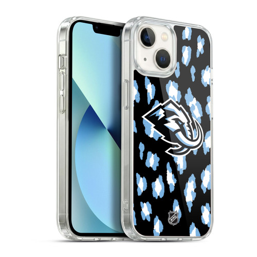 NHL Utah Mammoth Leopard Pattern Soft Gel Case for Apple iPhone 13