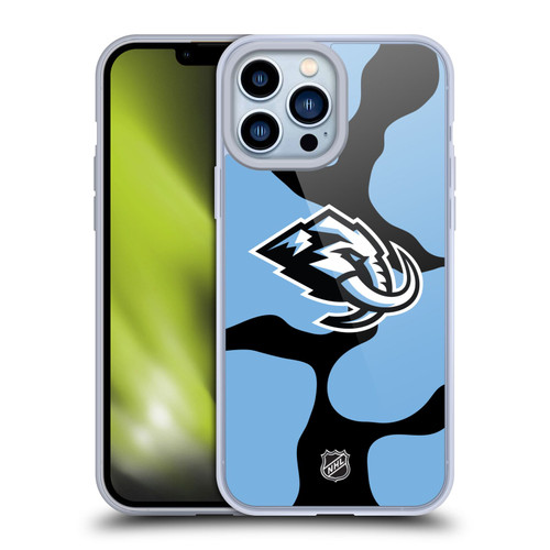 NHL Utah Mammoth Cow Pattern Soft Gel Case for Apple iPhone 13 Pro Max