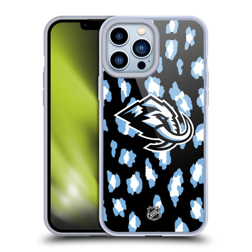 NHL Utah Mammoth Leopard Pattern Soft Gel Case for Apple iPhone 13 Pro Max