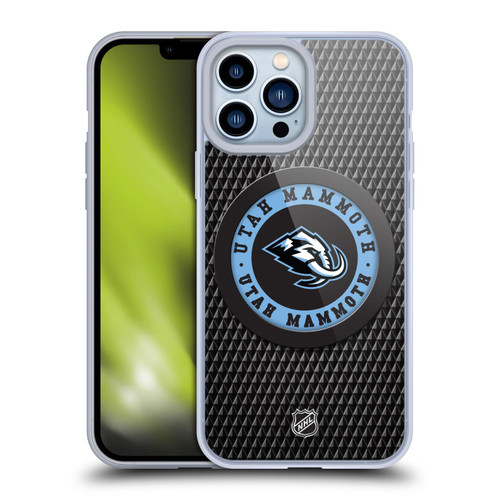 NHL Utah Mammoth Puck Texture Soft Gel Case for Apple iPhone 13 Pro Max