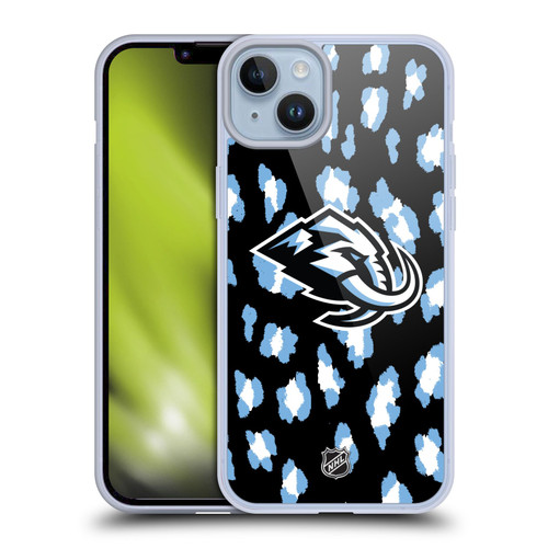NHL Utah Mammoth Leopard Pattern Soft Gel Case for Apple iPhone 14 Plus