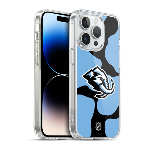NHL Utah Mammoth Cow Pattern Soft Gel Case for Apple iPhone 14 Pro & MagSafe