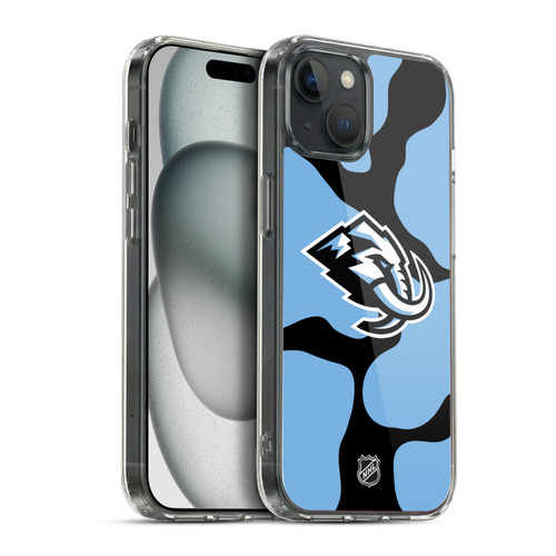 NHL Utah Mammoth Cow Pattern Soft Gel Case for Apple iPhone 15 Plus & MagSafe