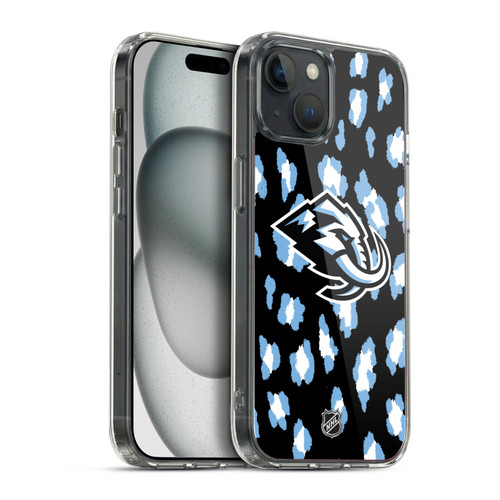 NHL Utah Mammoth Leopard Pattern Soft Gel Case for Apple iPhone 15 Plus & MagSafe