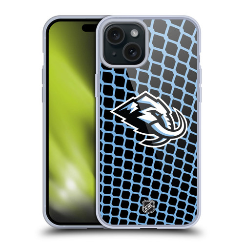 NHL Utah Mammoth Net Pattern Soft Gel Case for Apple iPhone 15 Plus