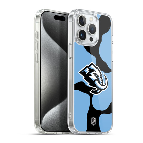 NHL Utah Mammoth Cow Pattern Soft Gel Case for Apple iPhone 15 Pro Max & MagSafe
