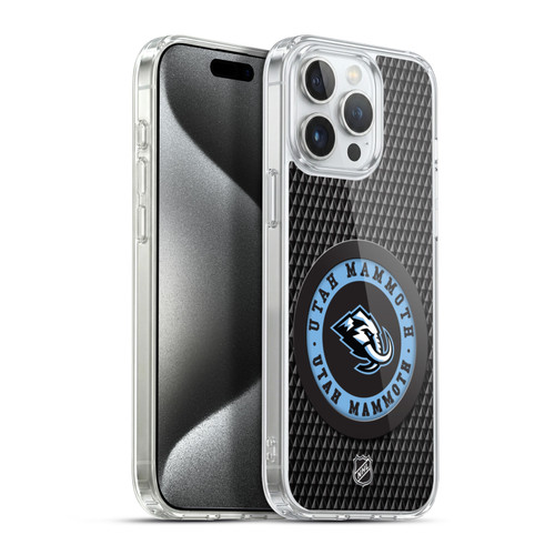 NHL Utah Mammoth Puck Texture Soft Gel Case for Apple iPhone 15 Pro Max & MagSafe