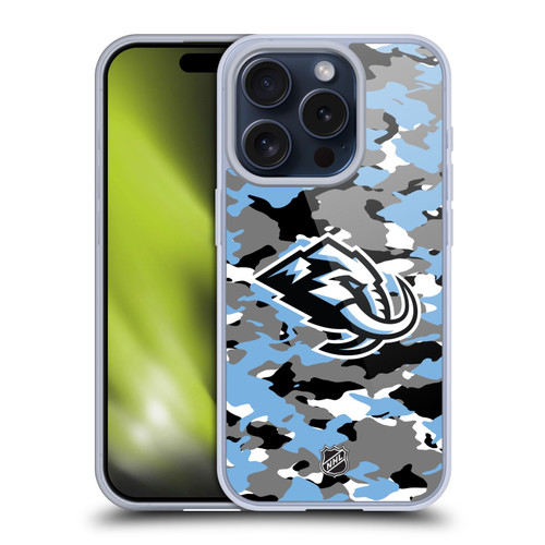 NHL Utah Mammoth Camouflage Soft Gel Case for Apple iPhone 15 Pro
