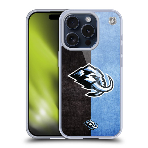 NHL Utah Mammoth Half Distressed Soft Gel Case for Apple iPhone 15 Pro