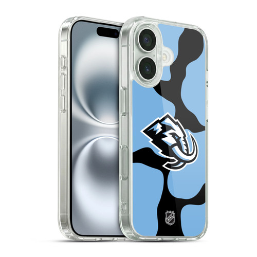 NHL Utah Mammoth Cow Pattern Soft Gel Case for Apple iPhone 16 & MagSafe