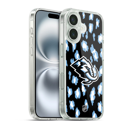 NHL Utah Mammoth Leopard Pattern Soft Gel Case for Apple iPhone 16 & MagSafe