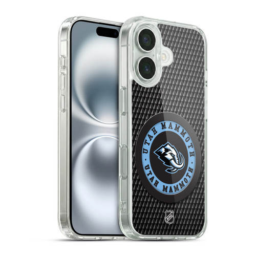 NHL Utah Mammoth Puck Texture Soft Gel Case for Apple iPhone 16 & MagSafe