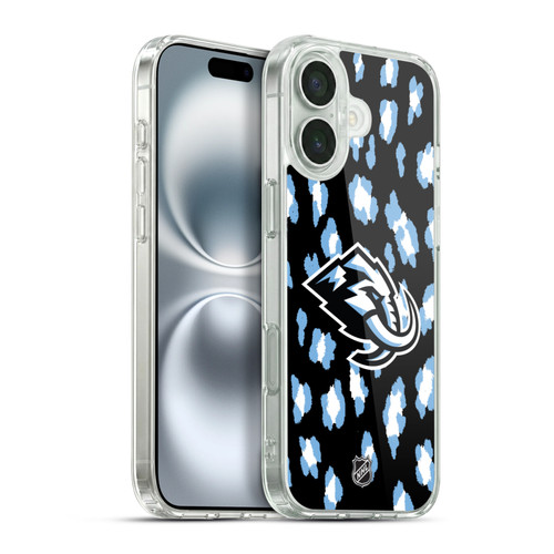 NHL Utah Mammoth Leopard Pattern Soft Gel Case for Apple iPhone 16 Plus & MagSafe