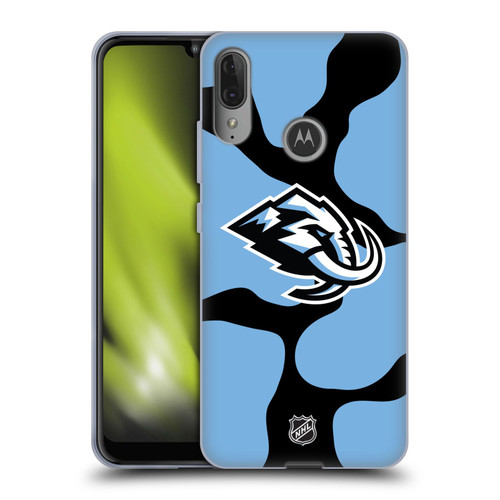 NHL Utah Mammoth Cow Pattern Soft Gel Case for Motorola Moto E6 Plus