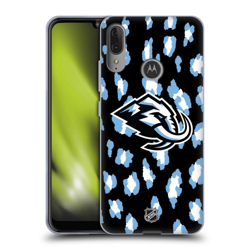 NHL Utah Mammoth Leopard Pattern Soft Gel Case for Motorola Moto E6 Plus