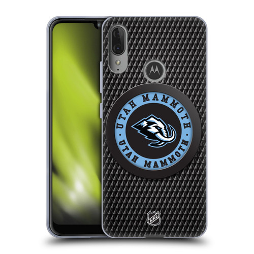 NHL Utah Mammoth Puck Texture Soft Gel Case for Motorola Moto E6 Plus