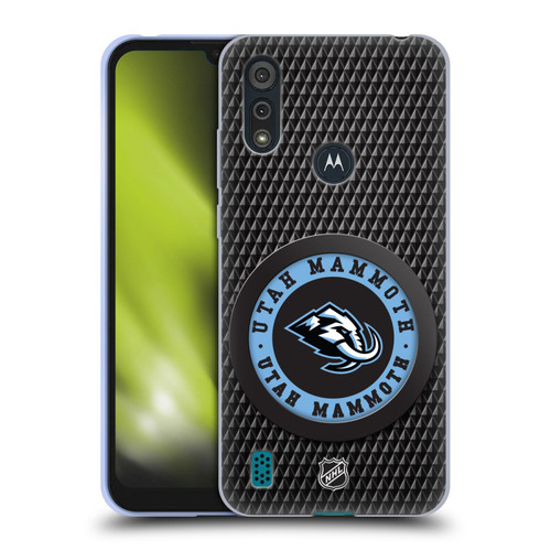 NHL Utah Mammoth Puck Texture Soft Gel Case for Motorola Moto E6s (2020)