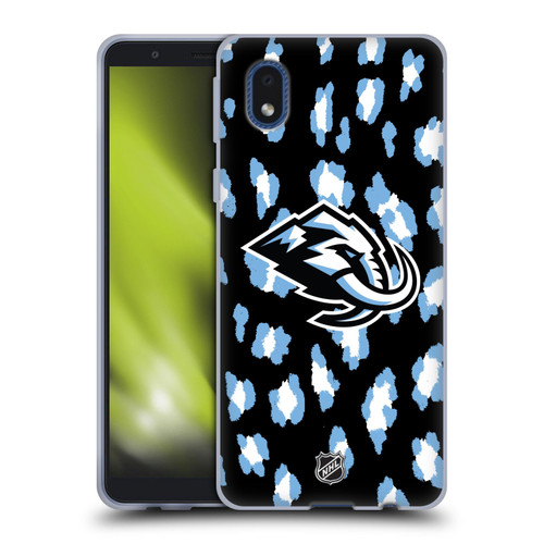 NHL Utah Mammoth Leopard Pattern Soft Gel Case for Samsung Galaxy A01 Core (2020)