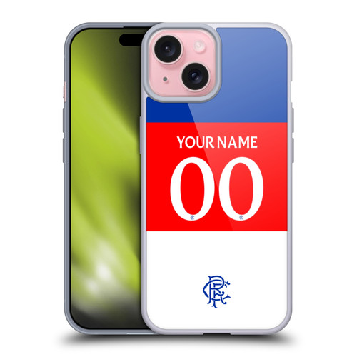 Custom Customised Personalised Rangers FC 2025/26 Kit Away Soft Gel Case for Apple iPhone 15