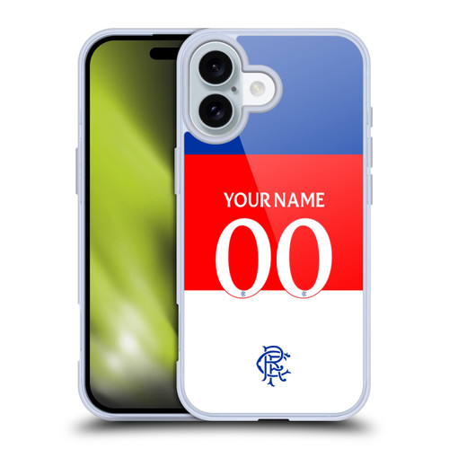 Custom Customised Personalised Rangers FC 2025/26 Kit Away Soft Gel Case for Apple iPhone 16