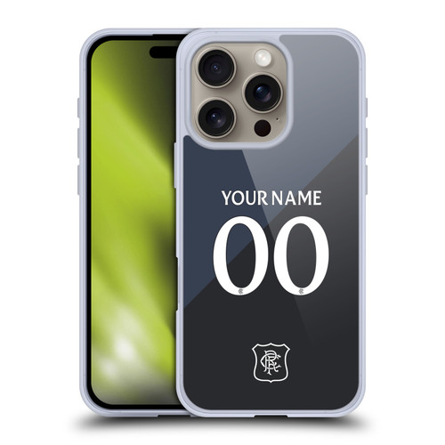 Custom Customised Personalised Rangers FC 2025/26 Kit Third Soft Gel Case for Apple iPhone 16 Pro