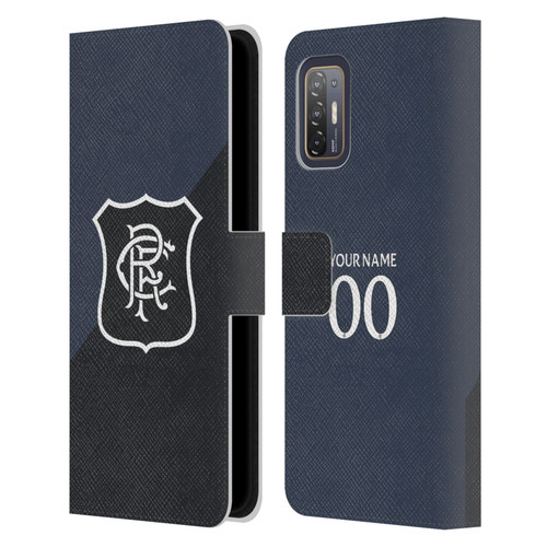 Custom Customised Personalised Rangers FC 2025/26 Kit Third Leather Book Wallet Case Cover For HTC Desire 21 Pro 5G