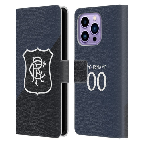 Custom Customised Personalised Rangers FC 2025/26 Kit Third Leather Book Wallet Case Cover For Apple iPhone 14 Pro Max