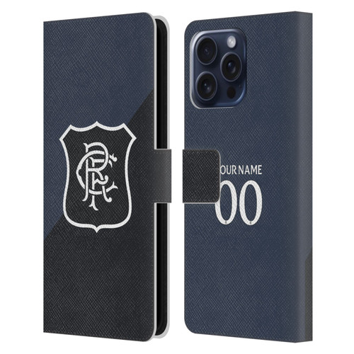 Custom Customised Personalised Rangers FC 2025/26 Kit Third Leather Book Wallet Case Cover For Apple iPhone 16 Pro Max