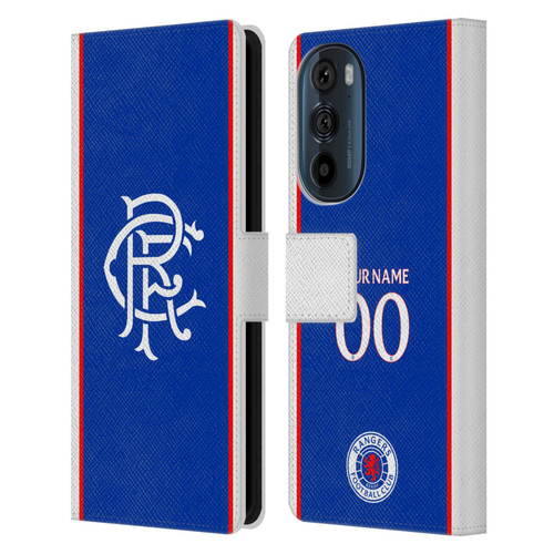 Custom Customised Personalised Rangers FC 2025/26 Kit Home Leather Book Wallet Case Cover For Motorola Edge 30