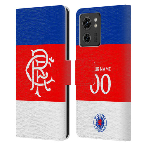 Custom Customised Personalised Rangers FC 2025/26 Kit Away Leather Book Wallet Case Cover For Motorola Moto Edge 40/Edge (2023)
