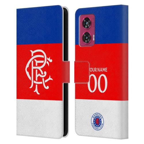 Custom Customised Personalised Rangers FC 2025/26 Kit Away Leather Book Wallet Case Cover For Motorola Edge 50 Fusion
