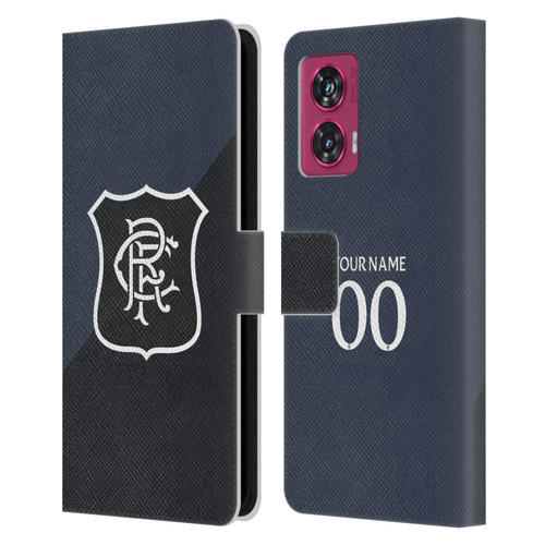 Custom Customised Personalised Rangers FC 2025/26 Kit Third Leather Book Wallet Case Cover For Motorola Edge 50 Fusion