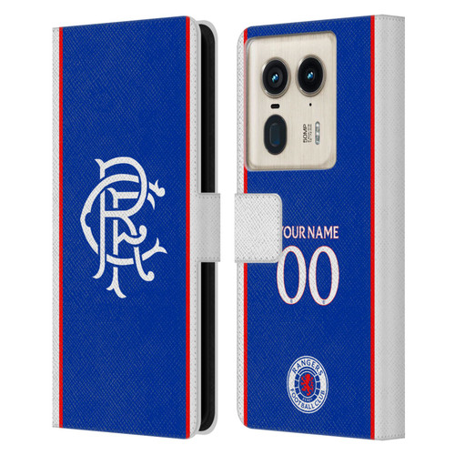 Custom Customised Personalised Rangers FC 2025/26 Kit Home Leather Book Wallet Case Cover For Motorola Edge 50 Ultra/X50 Ultra