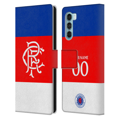 Custom Customised Personalised Rangers FC 2025/26 Kit Away Leather Book Wallet Case Cover For Motorola Edge S30 / Moto G200 5G