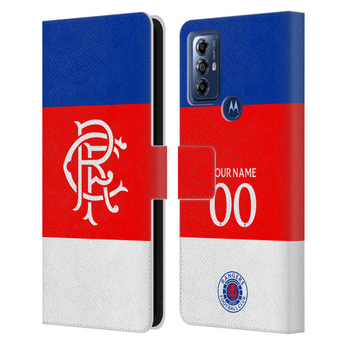 Custom Customised Personalised Rangers FC 2025/26 Kit Away Leather Book Wallet Case Cover For Motorola Moto G Play (2023)