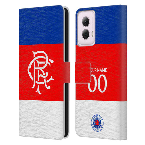Custom Customised Personalised Rangers FC 2025/26 Kit Away Leather Book Wallet Case Cover For Motorola Moto G Power (2024)