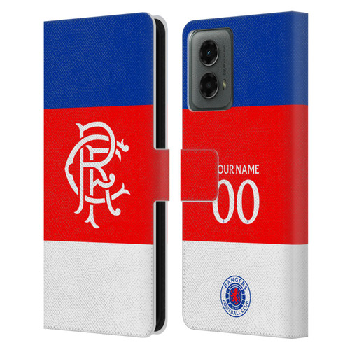 Custom Customised Personalised Rangers FC 2025/26 Kit Away Leather Book Wallet Case Cover For Motorola Moto G (2024)