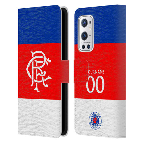 Custom Customised Personalised Rangers FC 2025/26 Kit Away Leather Book Wallet Case Cover For OnePlus 9 Pro