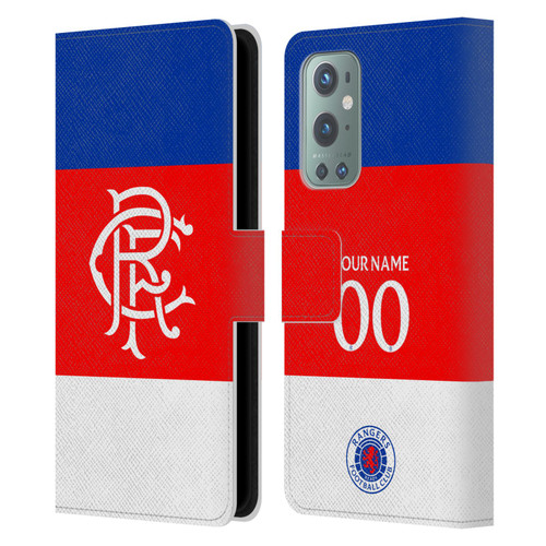 Custom Customised Personalised Rangers FC 2025/26 Kit Away Leather Book Wallet Case Cover For OnePlus 9