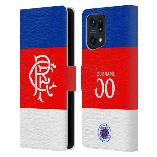 Custom Customised Personalised Rangers FC 2025/26 Kit Away Leather Book Wallet Case Cover For OPPO Find X5