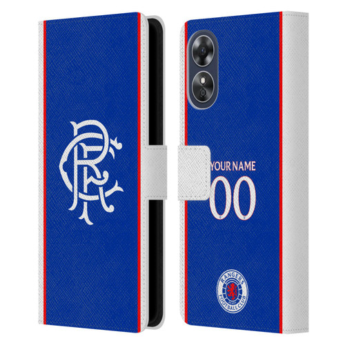 Custom Customised Personalised Rangers FC 2025/26 Kit Home Leather Book Wallet Case Cover For OPPO A17 Custom Customised Personalised Rangers FC 2025/26 Kit Home Leather Book Wallet Case Cover For OPPO A17