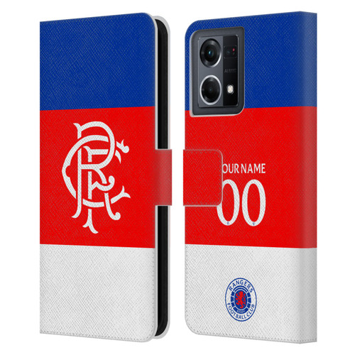 Custom Customised Personalised Rangers FC 2025/26 Kit Away Leather Book Wallet Case Cover For OPPO Reno8 4G Custom Customised Personalised Rangers FC 2025/26 Kit Away Leather Book Wallet Case Cover For OPPO Reno8 4G