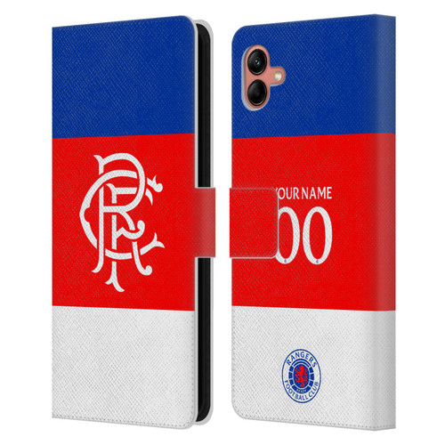 Custom Customised Personalised Rangers FC 2025/26 Kit Away Leather Book Wallet Case Cover For Samsung Galaxy A04 (2022)
