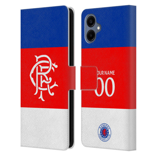 Custom Customised Personalised Rangers FC 2025/26 Kit Away Leather Book Wallet Case Cover For Samsung Galaxy A06 4G