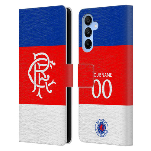 Custom Customised Personalised Rangers FC 2025/26 Kit Away Leather Book Wallet Case Cover For Samsung Galaxy A16 5G