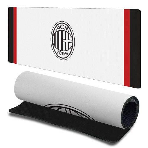 AC Milan 2024/25 Crest Kit Away Gaming Office Desk PC Keyboard Mouse Mat Pad 23.62 x 11.81 x 0.12 inches (600 x 300 mm) - L